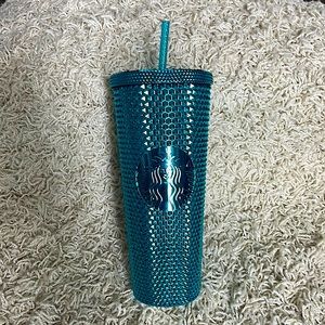 Starbucks studded metallic blue tumbler